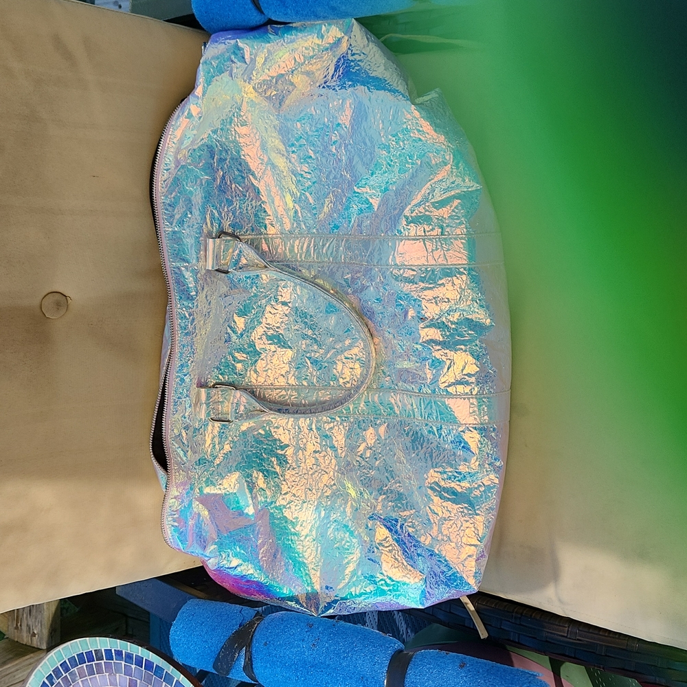 Holographic crinkly feel duffle bag